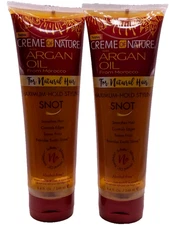 (2) Creme Of Nature  Argan Oil For Natural Hair Maximum Hold Styling Snot, 8.4oz