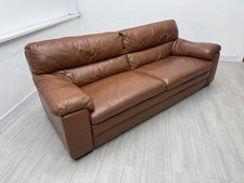 Furniture Village ‘Cozee’ 3 Seater Tan Leather Sofa