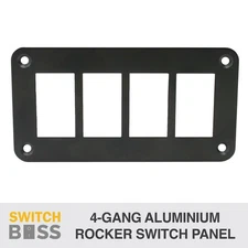 4 GANG ALUMINIUM ALLOY  ROCKER TOGGLE GANG SWITCH PANEL- 12V 24V BOAT MARINE 4X4