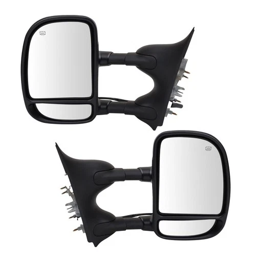 Towing Mirror Power Heated Textured Black Pair Set for 2000-2005 Ford Excursion