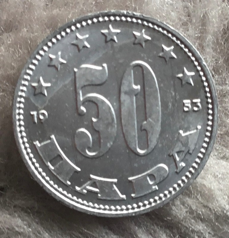1953 50 Para, Yugoslavia, KM# 29, Alum.,Unc.