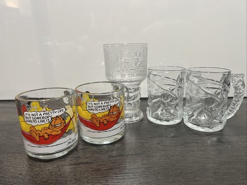 Vintage McDonald’s Burger King Glas Becher Konvolut Herr der Ringe Batman Garfield