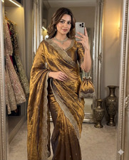 Latest Sari Indian Pakistani Bollywood Designer Fancy Party Wear Saree Blouse