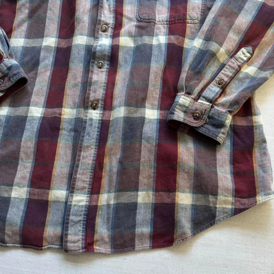 Camisa de franela Eastern Mountain Sports EMS roja marrón a cuadros para hombre XL Foto 4 de 4