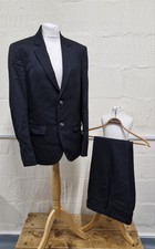 Jack Wills Alfred Brown 2Piece Suit Black 100% Wool Size M Jacket 32R Trouser