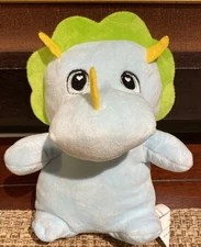 Plush Blue Greenbrier International Triceratops Yellow Horns Green Crest 8" SOFT