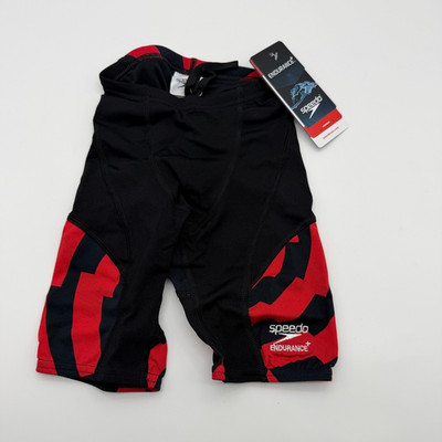 Speedo Vortex Maze Jammer ML Youth  22 Endurance+ Red Black Swim