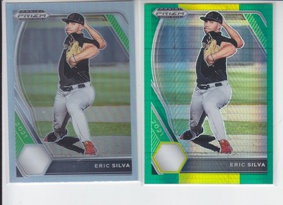 2 - 2021 Prizm Draft ERIC SILVA Silver + Green Yellow Hyper Giants PDP115