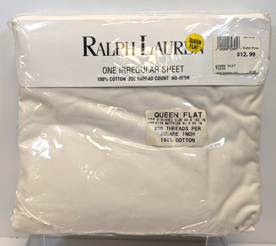 NEW Ralph Lauren Home Collection One Irregular Queen Flat 200 TC Made in USA