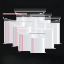 100-400 PCS Strong 2 Mil Clear Reclosable Zip Plastic Lock Bags Poly Zipper UL