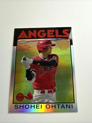 Shohei Ohtani 2021 Topps Chrome Silver Refractor '86 Retro Insert Card #86BC-9