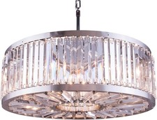 Polished Nickel Chelsea Pendant Lamp with Crystal Bars