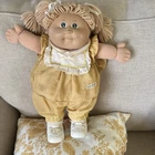 Cabbage Patch Kid DOLL Vintage 1982 Blonde 2 Pony Tails Green Eyes Diaper Baby?