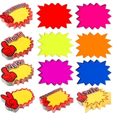 600 Pieces Starburst Signs for Price Stickers, Garage Retail Sale Signs Yard ...