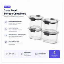 Rubbermaid Brilliance 1.3 Cup Stain-Proof Food Storage Container, Set of 4