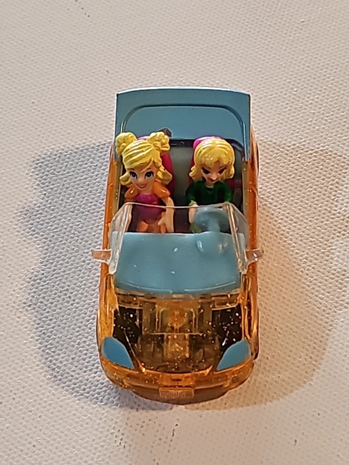 Polly Pocket Wheels Convertible Car Mattel 2007 Micro Driver 2 Dolls Bendable - Image 2 of 4