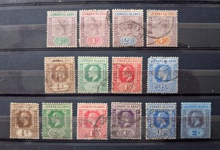 A4763 Leeward Islands Queen Victoria to King George VI group of stamps to 2/