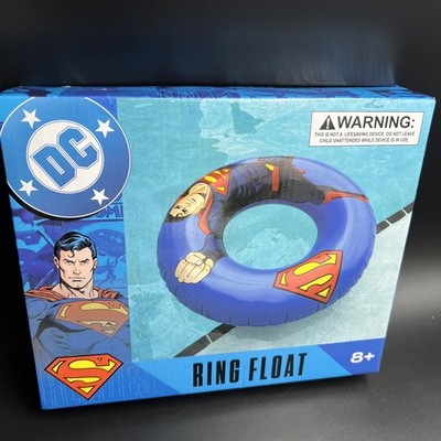 NEW DC Comics SUPERMAN 40in Inflatable Ring Float Lake Swimming Boating Family