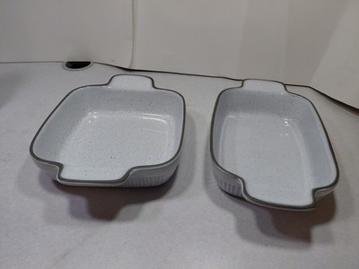  Vagos Portugal Ceramic Baking Dishes Set 7x8 & 8.5x6 Gray Speckled 2pc
