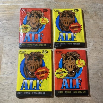 4 Factory  Sealed ALF Packs 1987  Topps  With  Cards/Stickers/Bubble Gum