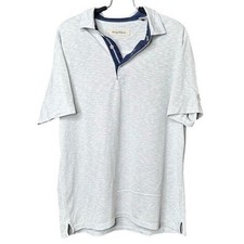 Tommy Bahama Mens Large Gray Modal Blend Slub Knit Short Sleeve Polo Shirt L/G