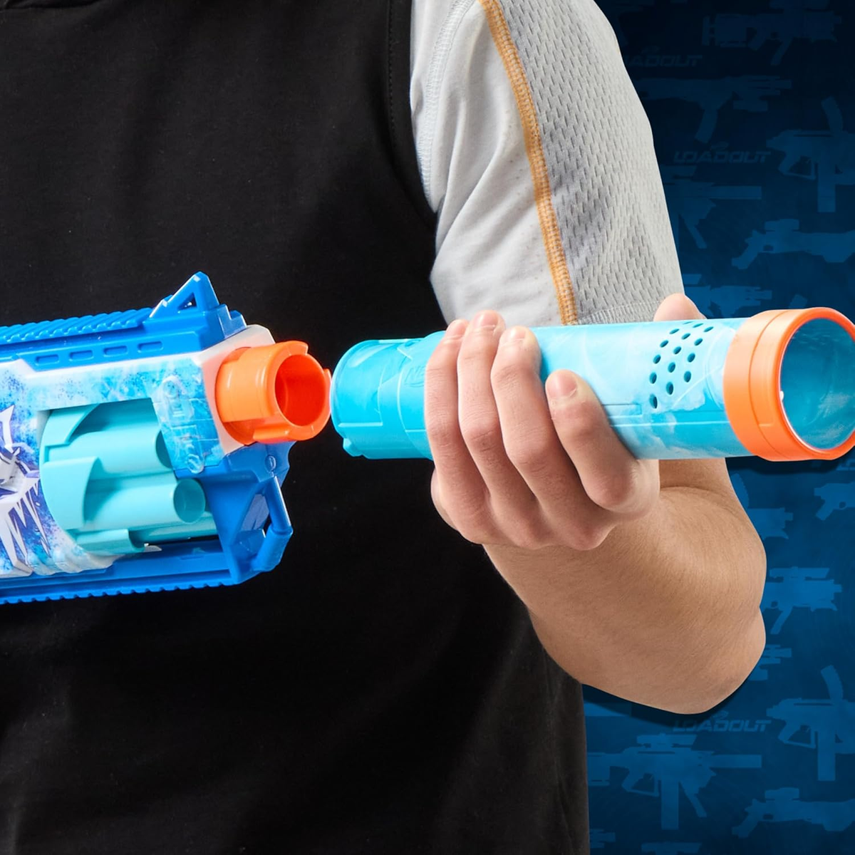 Nerf Loadout Frostfusion Blaster, 4 Interchangeable Attachment