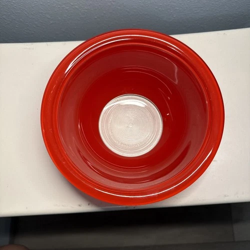 Vintage #322 1L Pyrex Red Glass Clear Bottom Nesting Mixing Bowl EUC