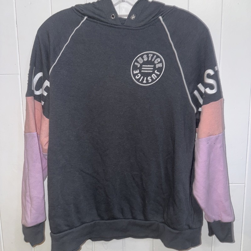 Justice Girl's Collection X Colorblock Hoodie Long Sleeve Pullover Size L 12/14