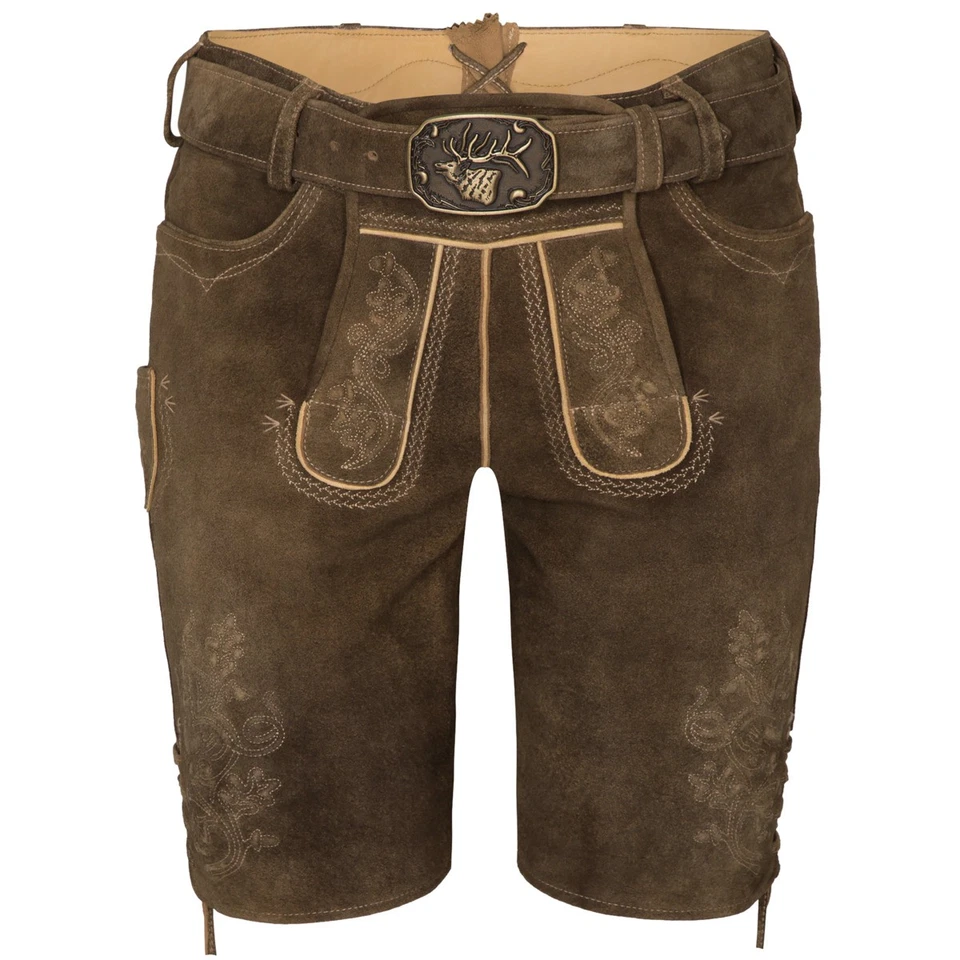 Spieth & Wensky Erfurt Lederhose Homme Trachtenlederhose Marron Avec Ceinture - Photo 1/1