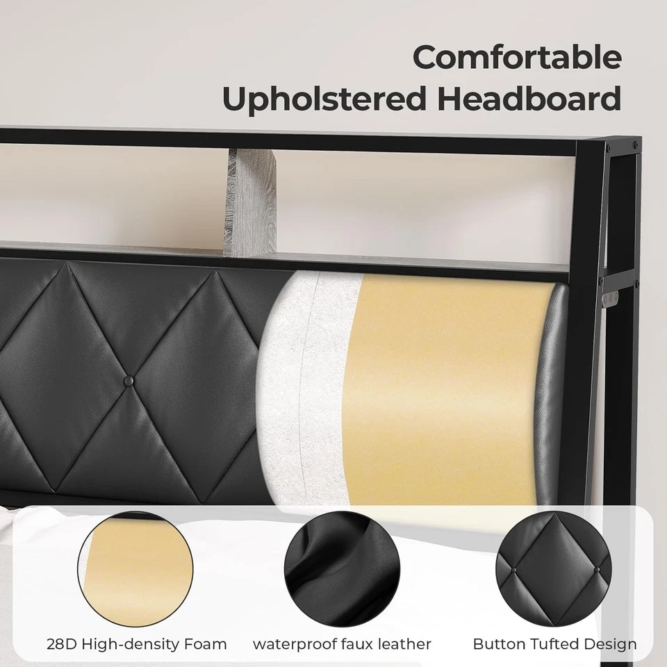 Cabecero Queen Only, Cabecero para Cama Queen Size con Almacenamiento, Hea Tapizado Foto 3 de 4