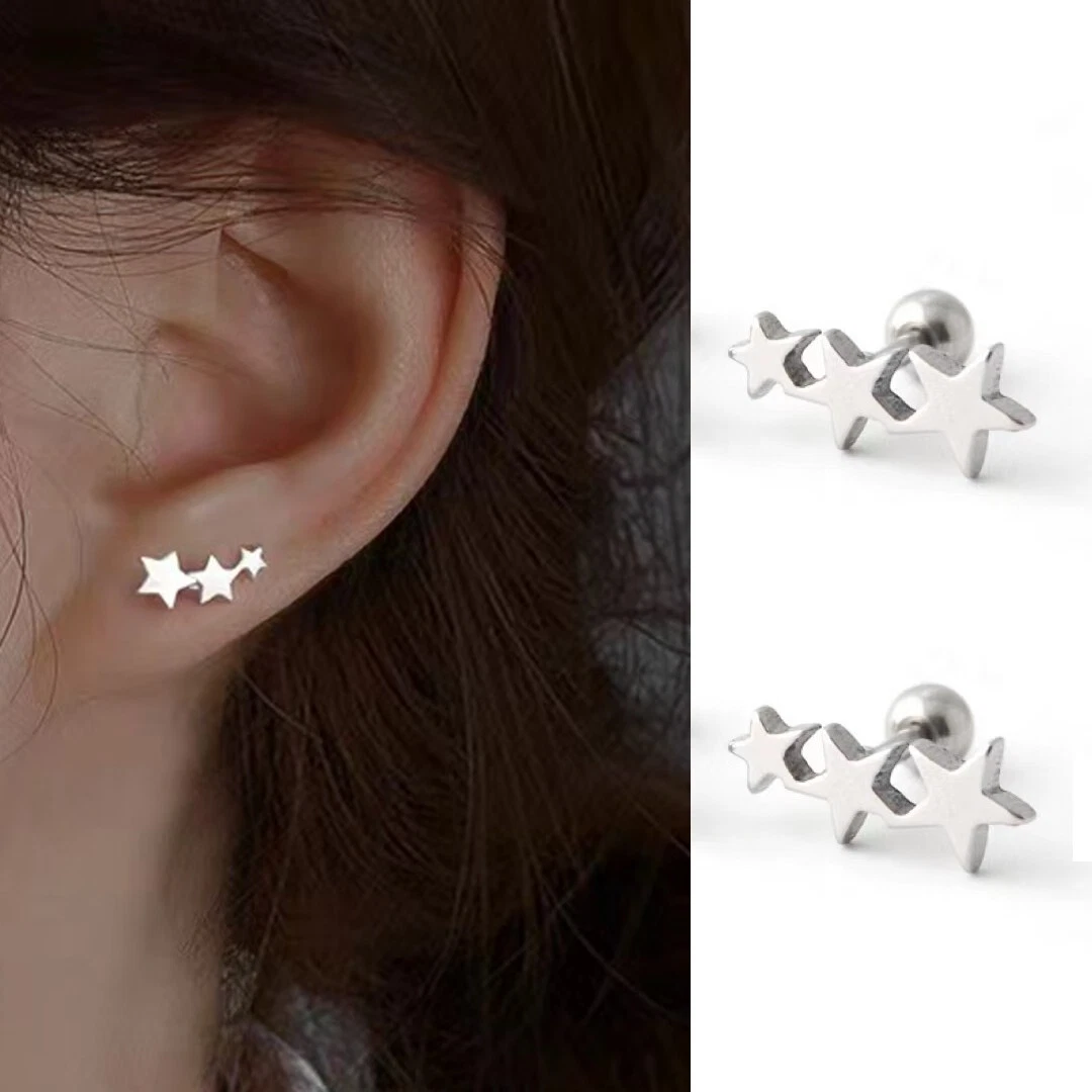 Three star shop earrings studs