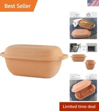Eurita Clay Roaster, Non-Stick Bread Pan & Lid, Healthy Clay Pot Cooking, Wit...