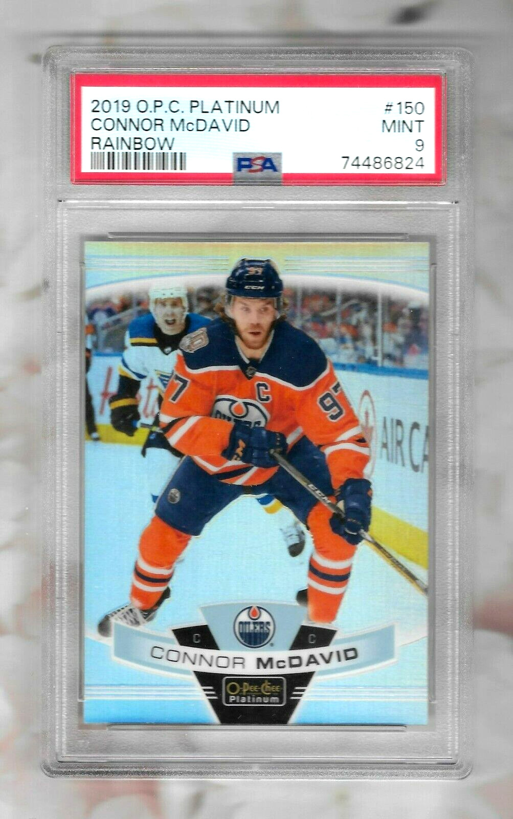 CONNOR MCDAVID 2019 O-PEE-CHEE SILVER RAINBOW INSERT #150 GRADED PSA 9 MINT view 1
