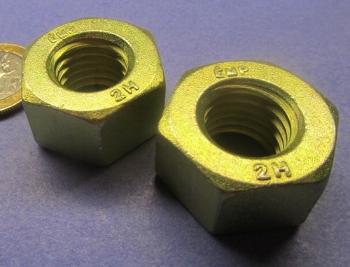 Hex Nut, Grade 2H Zinc Yellow Steel, RH, 5/8"-11, 1 1/16" W x 39/64" H, 10 Pcs - Picture 11 of 15
