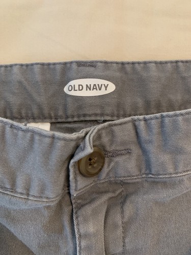 Old Navy Youth Boys Sz 14 Plus Adjustable Waist Chino Shorts Gray 30" Waist - Picture 2 of 8