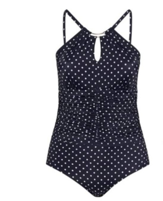 RIU Peach polka dots swimwear タグ付き新品未使用 NEW Orig$139 Ruby Ribbon Navy Blue Polka Dot One Piece Swim