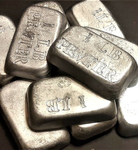 1 + lbs. ea. PEWTER Ingot Bars Bullion VERY CLEAN Fine Quality Casting