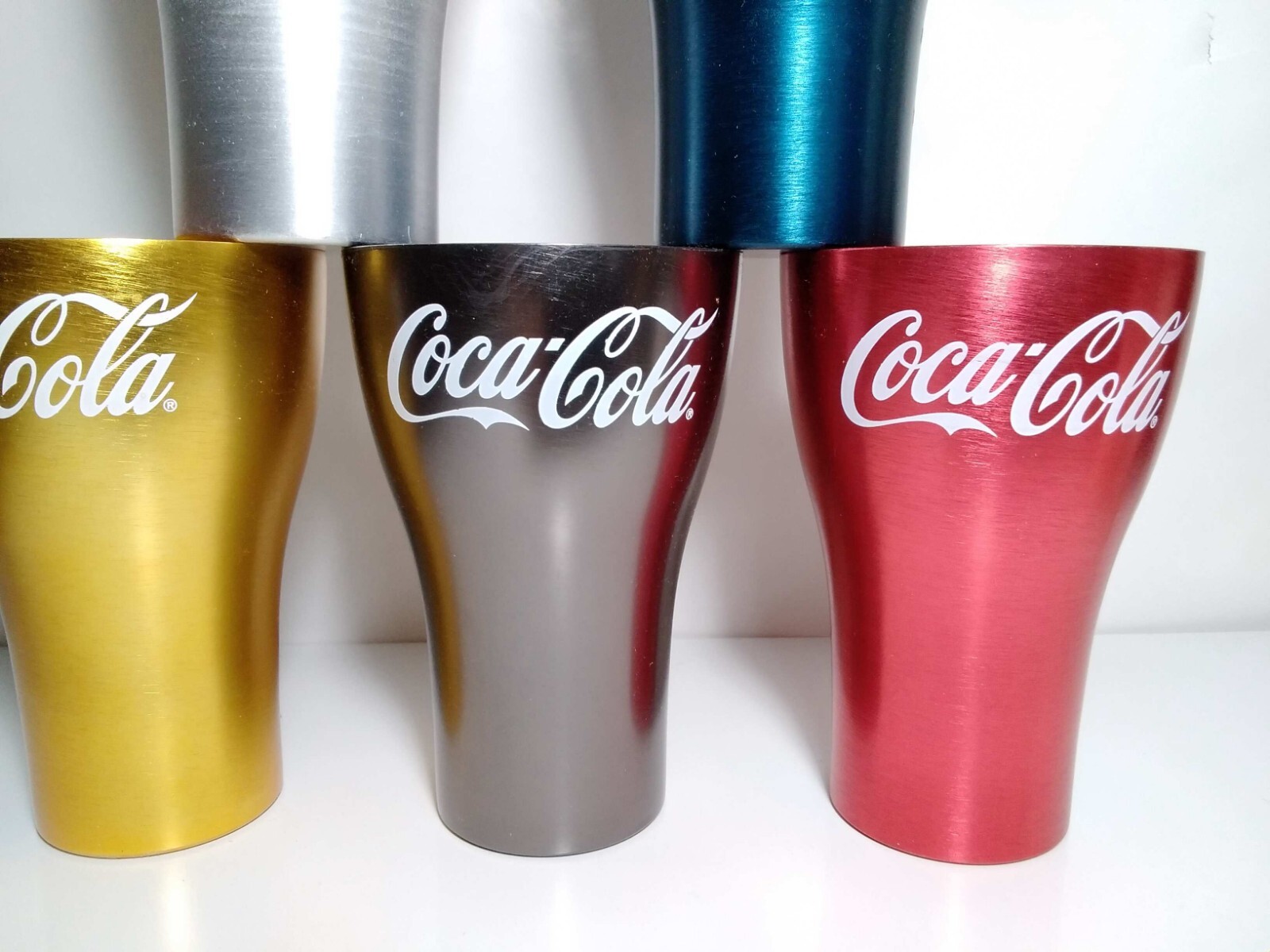 Set of 5 McDonalds 2020 CocaCola Anodised Aluminium Cups PreLoved Coke