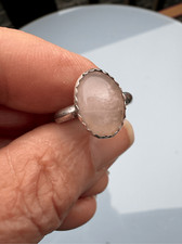 Ring, Rose Quartz and Sterling Silver Ring, size 6.5, NEW, Handmade