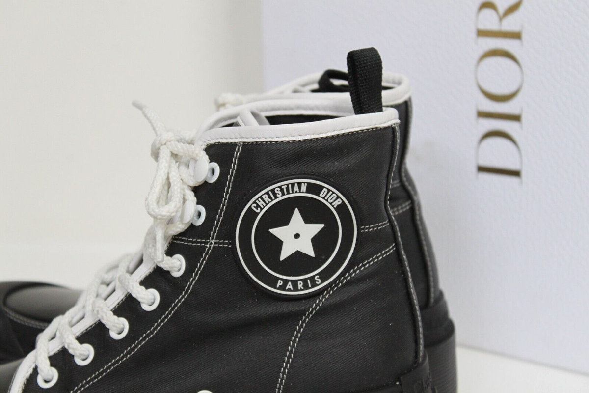 sz 8 / 38 Christian Dior D-Rise Technical Fabric Black Logo Combat