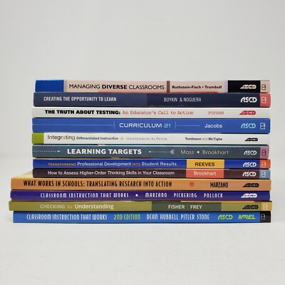 Lot of 12 ASCD Books - Teaching, Curriculum, Student Achievement, Testing, Class