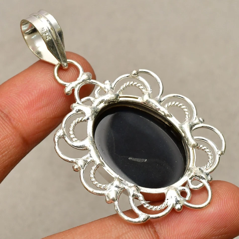 Ciondolo gioiello fatto a mano in argento sterling 925 con pietra preziosa on... - Immagine 4 di 4