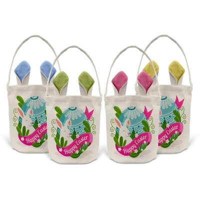 Frohe Ostern Eiersuche Korb Eimer Leckerli Schokolade Party Hase Kaninchen Geschenk D5