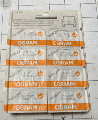 Osram 64115 12V 20W Halogen Bulb   G4 Base Light Lamp Single Pack