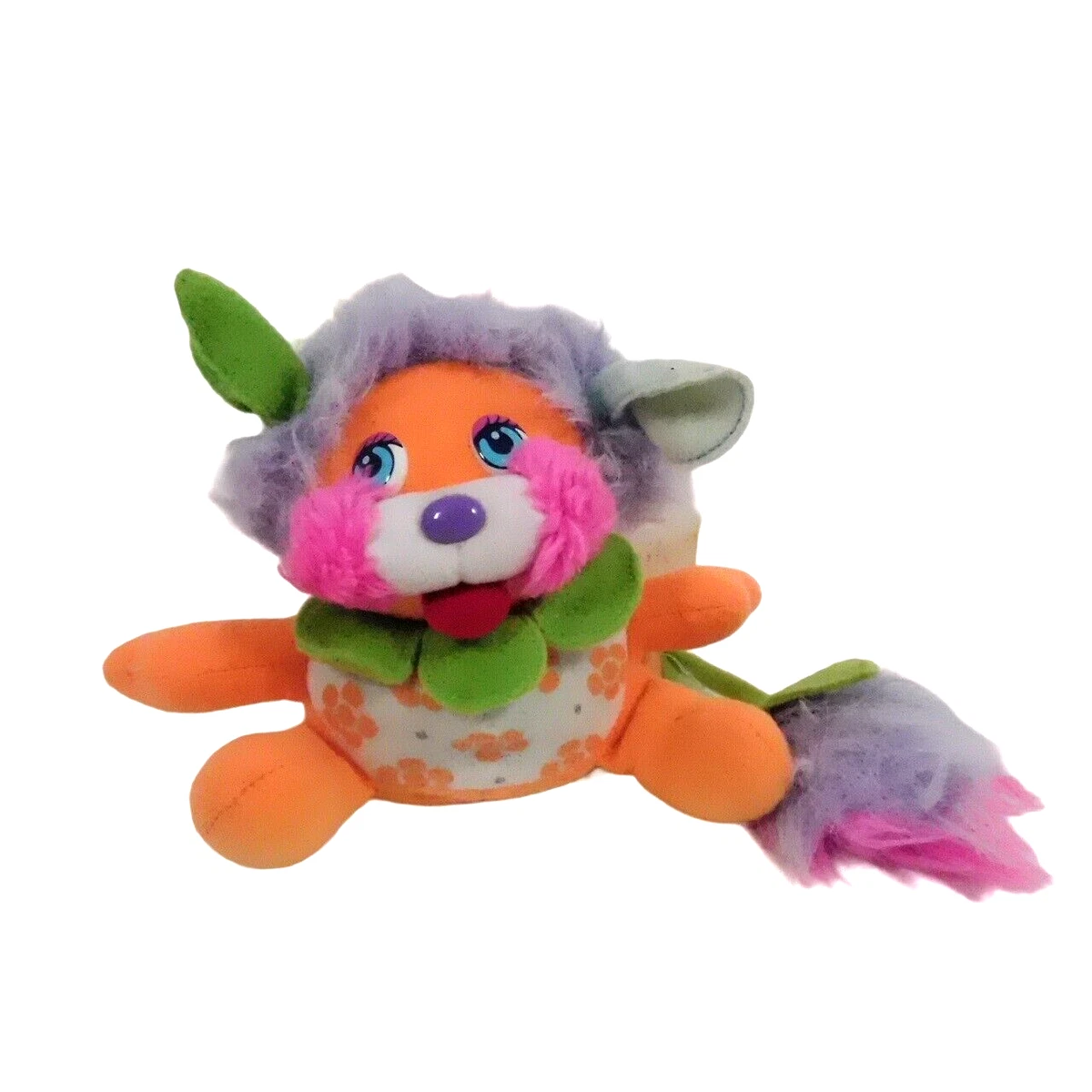 Popples Orange Purple Flower 5 inch Plush Mini Popple 1988 Reversable Toy 5