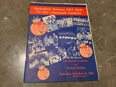 Cleveland Cavaliers vs Detroit Pistons Game Program 10/16/82  Cincinnati Gardens