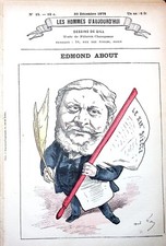 Review Hombres de Hoy 1878 Caricatura Andre Gill Edmond Acerca de