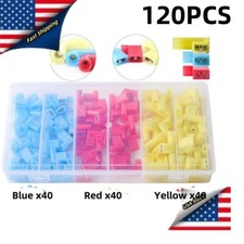 120PCS 22-10AWG Nylon Flag Terminals Right Angle Connectors Terminals 90 Degree