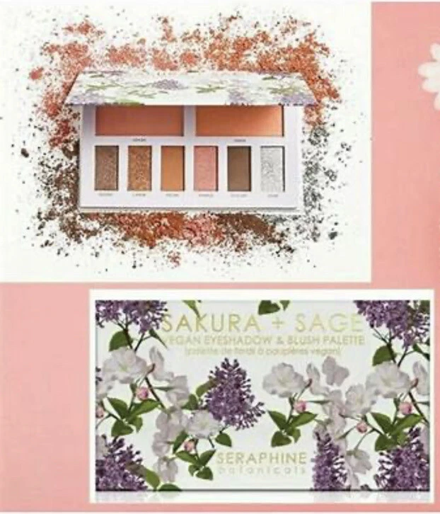 Seraphine Botanicals Sakura + Sage - Vegan Eyeshadow & Blush Palette
