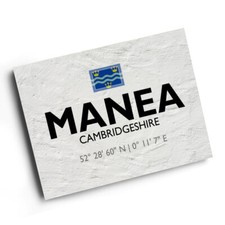 A3 PRINT - Manea, Cambridgeshire - Lat/Long TL4889